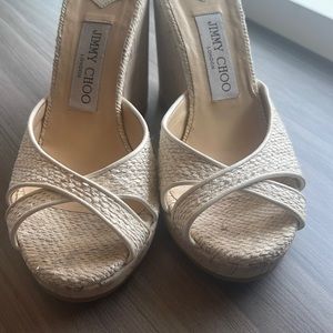 Jimmy Choo platform mules. Authentic almost as a new. ( used only 1 time!)